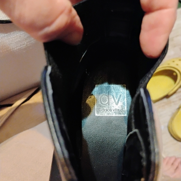 Dolce Vita Black Ankle Boots with Chunky Sole - Picture 9 of 10